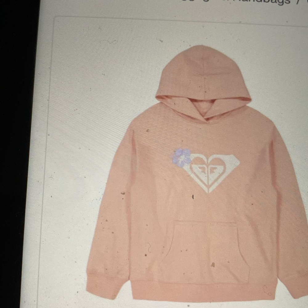 Roxy NWT Tropical Peach Girls Pullover Hoodie - Size L 14-16 - Picture 3 of 5
